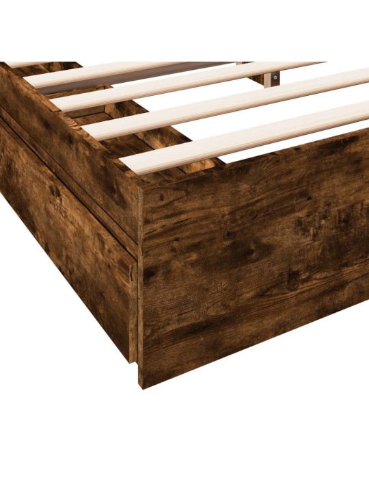 Rám postele se zásuvkami kouřový dub 200 x 200 cm kompozit
