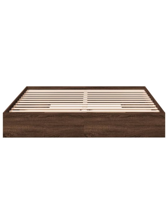 Rám postele se zásuvkami hnědý dub 200x200 cm kompozitní dřevo
