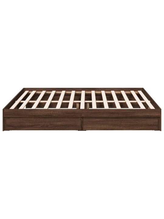 Rám postele se zásuvkami hnědý dub 200x200 cm kompozitní dřevo