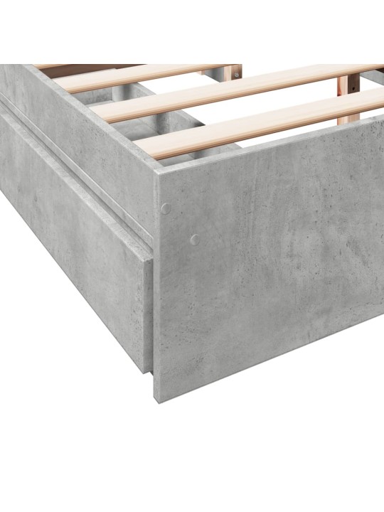 Rám postele se zásuvkami betonově šedý 160 x 200 cm kompozit