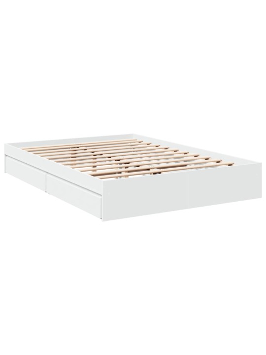 Rám postele se zásuvkami bílý 150 x 200 cm kompozitní dřevo