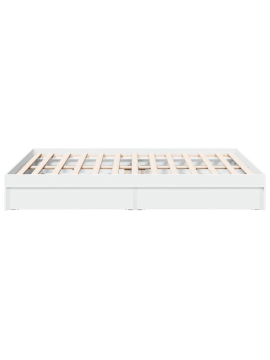 Rám postele se zásuvkami bílý 150 x 200 cm kompozitní dřevo