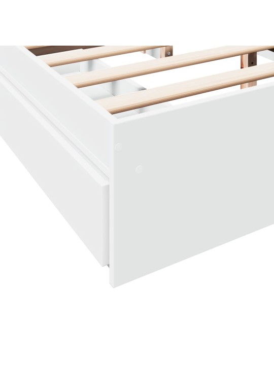 Rám postele se zásuvkami bílý 150 x 200 cm kompozitní dřevo