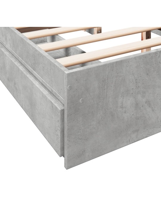 Rám postele se zásuvkami betonově šedý 150 x 200 cm kompozit