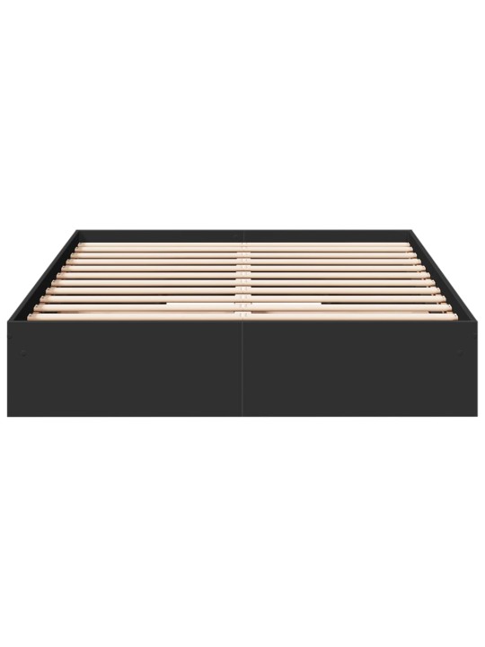 Rám postele se zásuvkami černý 140 x 200 cm kompozitní dřevo