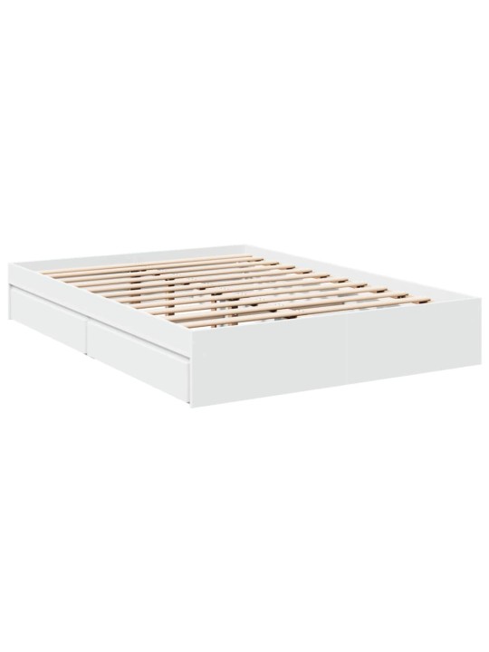 Rám postele se zásuvkami bílý 120 x 200 cm kompozitní dřevo
