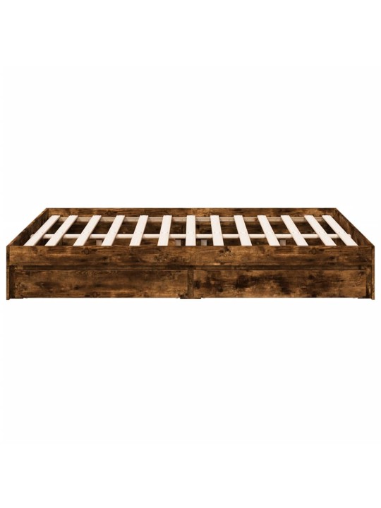 Rám postele se zásuvkami kouřový dub 120 x 200 cm kompozit