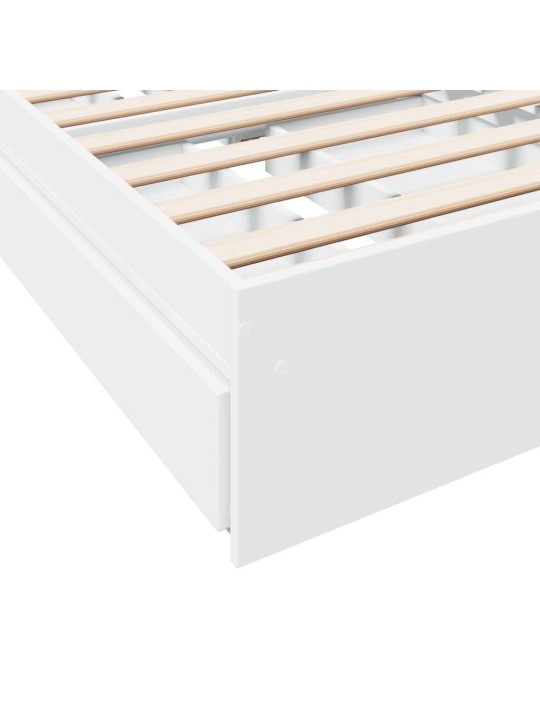 Rám postele se zásuvkami bílý 90 x 200 cm kompozitní dřevo