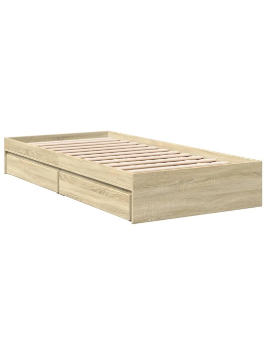 Rám postele se zásuvkami dub sonoma 90x200 cm kompozitní dřevo