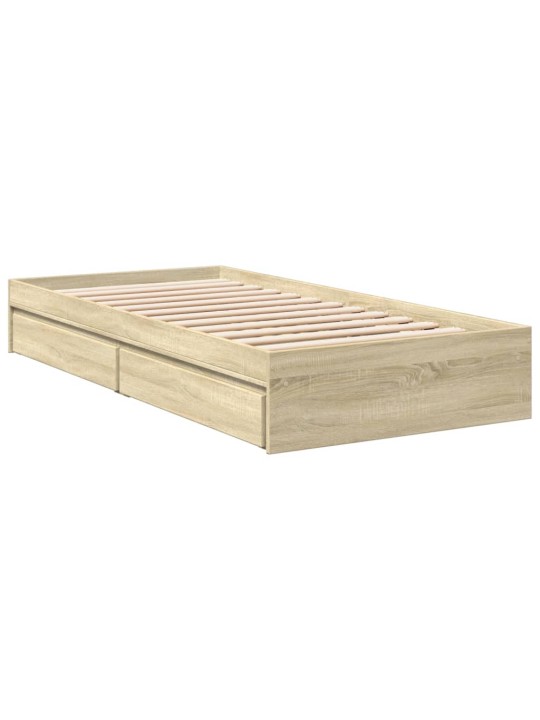 Rám postele se zásuvkami dub sonoma 90x200 cm kompozitní dřevo