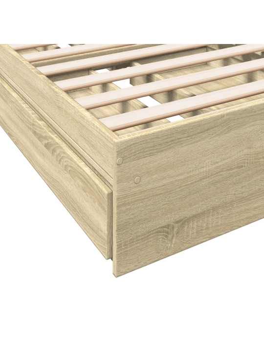 Rám postele se zásuvkami dub sonoma 90x200 cm kompozitní dřevo