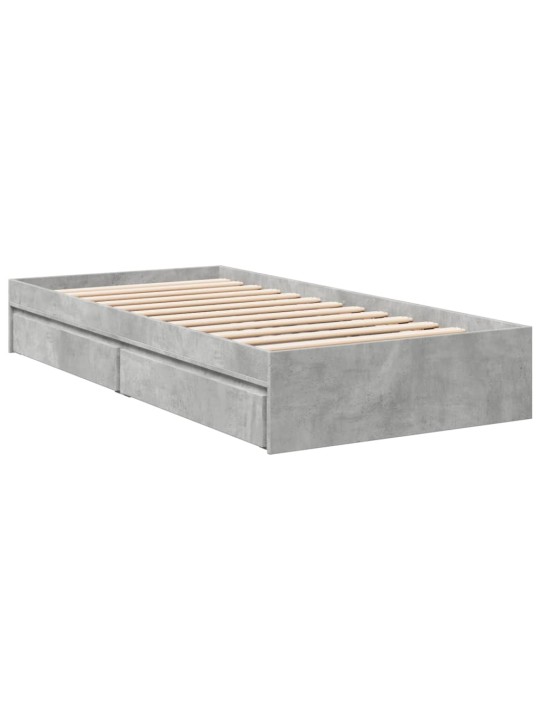 Rám postele se zásuvkami betonově šedý 90 x 200 cm kompozit