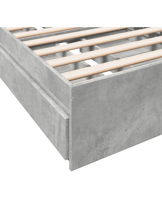 Rám postele se zásuvkami betonově šedý 90 x 200 cm kompozit