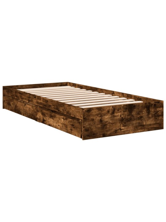 Rám postele se zásuvkami kouřový dub 90x200 cm kompozitní dřevo