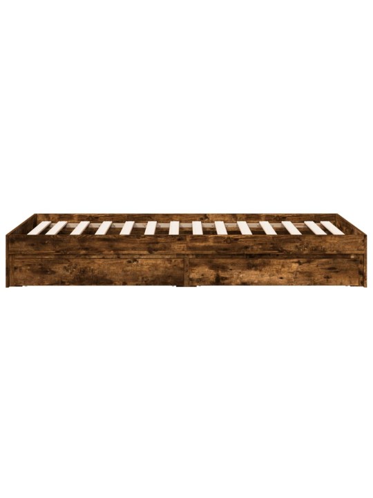 Rám postele se zásuvkami kouřový dub 90x200 cm kompozitní dřevo