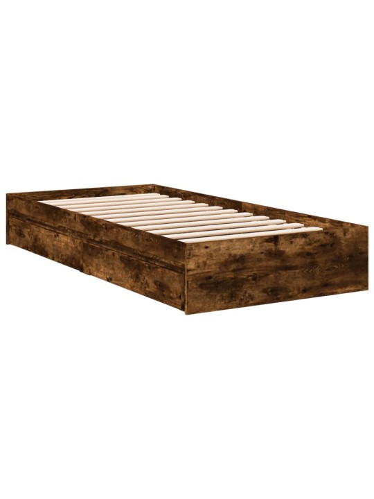 Rám postele se zásuvkami kouřový dub 90x200 cm kompozitní dřevo
