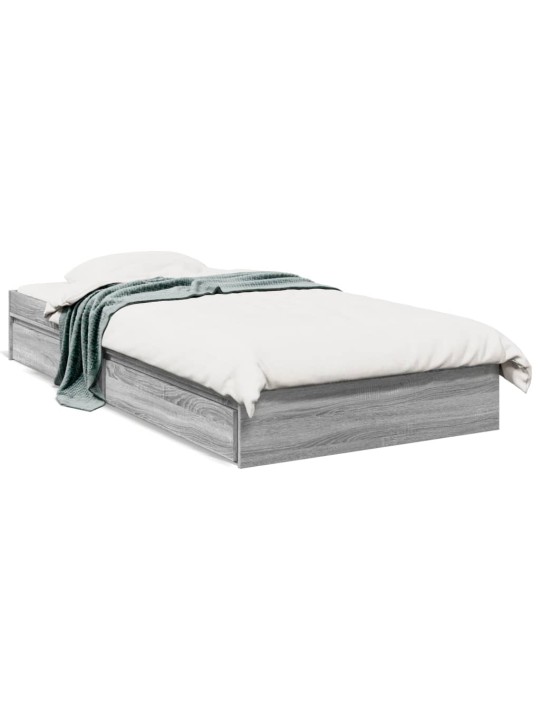 Rám postele se zásuvkami šedý sonoma 90x200 cm kompozitní dřevo