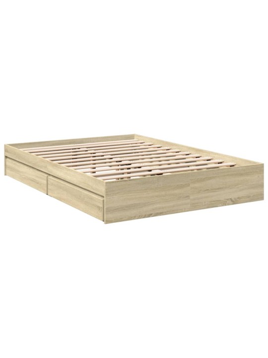 Rám postele se zásuvkami dub sonoma 140x190 cm kompozitní dřevo