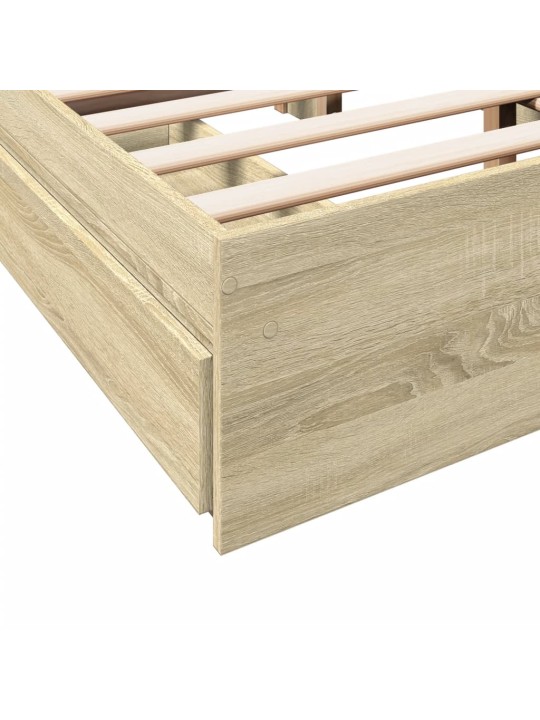 Rám postele se zásuvkami dub sonoma 140x190 cm kompozitní dřevo