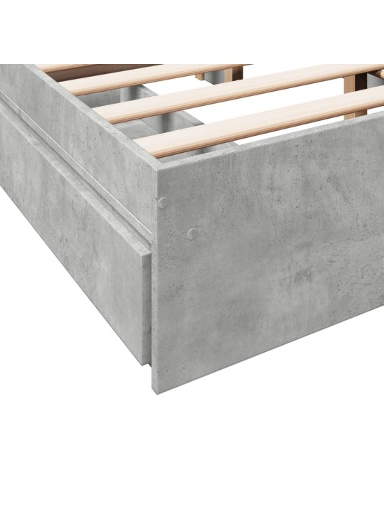Rám postele se zásuvkami betonově šedý 135 x 190 cm kompozit