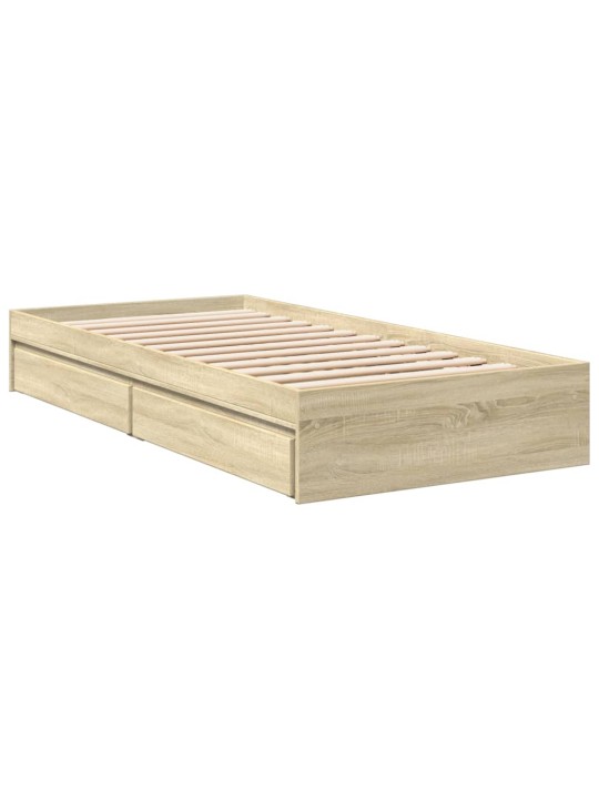 Rám postele se zásuvkami dub sonoma 90x190 cm kompozitní dřevo