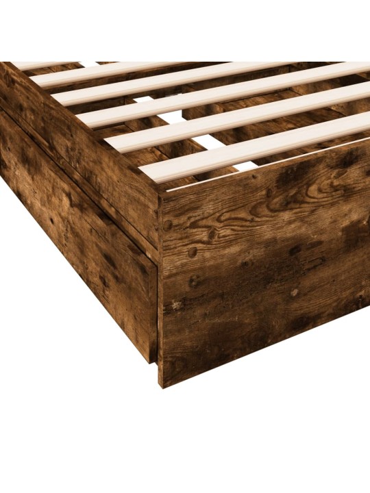 Rám postele se zásuvkami kouřový dub 90x190 cm kompozitní dřevo