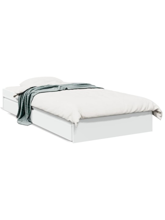 Rám postele se zásuvkami bílý 75 x 190 cm kompozitní dřevo