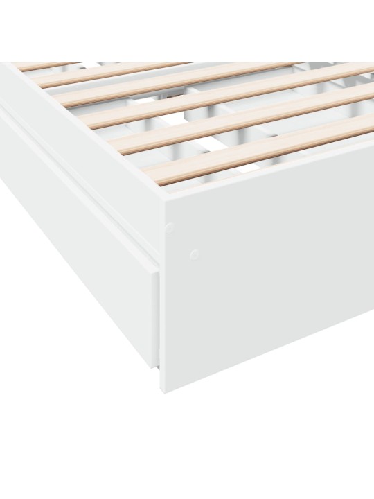 Rám postele se zásuvkami bílý 75 x 190 cm kompozitní dřevo