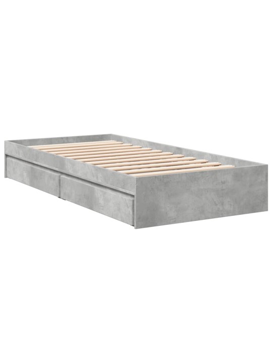 Rám postele se zásuvkami betonově šedý 75 x 190 cm kompozit