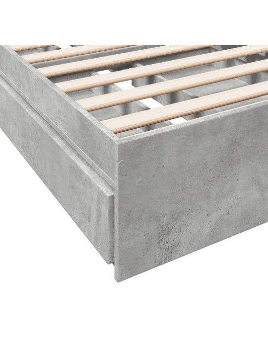 Rám postele se zásuvkami betonově šedý 75 x 190 cm kompozit