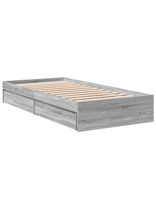Rám postele se zásuvkami šedý sonoma 75x190 cm kompozitní dřevo