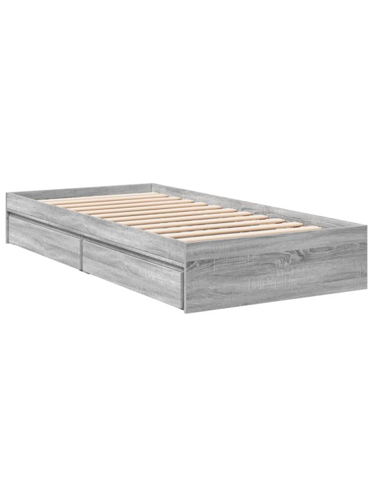 Rám postele se zásuvkami šedý sonoma 75x190 cm kompozitní dřevo
