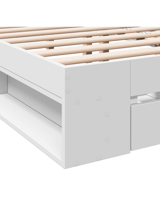Rám postele se zásuvkami bílý 200 x 200 cm kompozitní dřevo