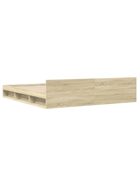 Rám postele se zásuvkami dub sonoma 200x200 cm kompozitní dřevo