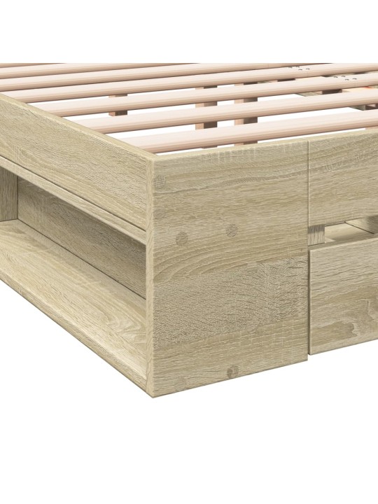 Rám postele se zásuvkami dub sonoma 200x200 cm kompozitní dřevo