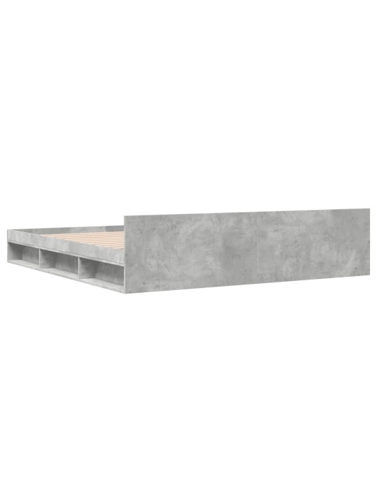 Rám postele se zásuvkami betonově šedý 200 x 200 cm kompozit