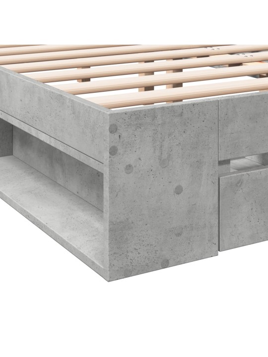 Rám postele se zásuvkami betonově šedý 200 x 200 cm kompozit
