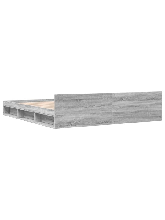 Rám postele se zásuvkami šedý sonoma 200 x 200 cm kompozit