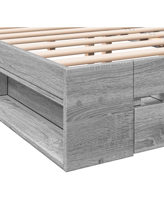 Rám postele se zásuvkami šedý sonoma 200 x 200 cm kompozit