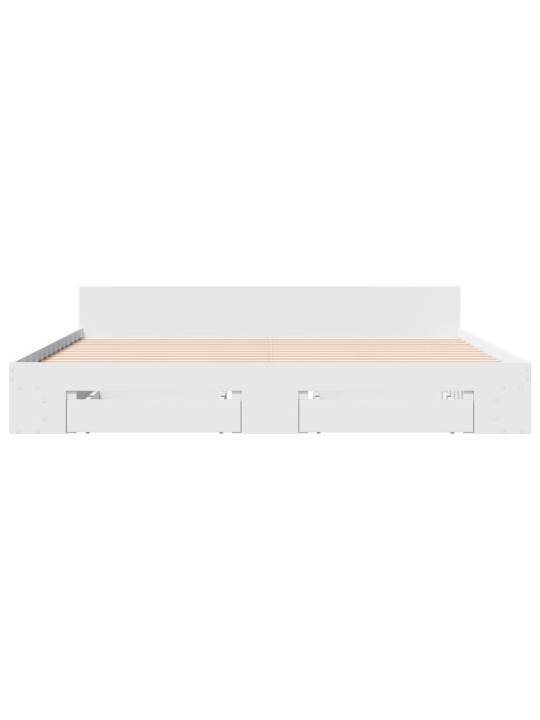 Rám postele se zásuvkami bílý 180 x 200 cm kompozitní dřevo