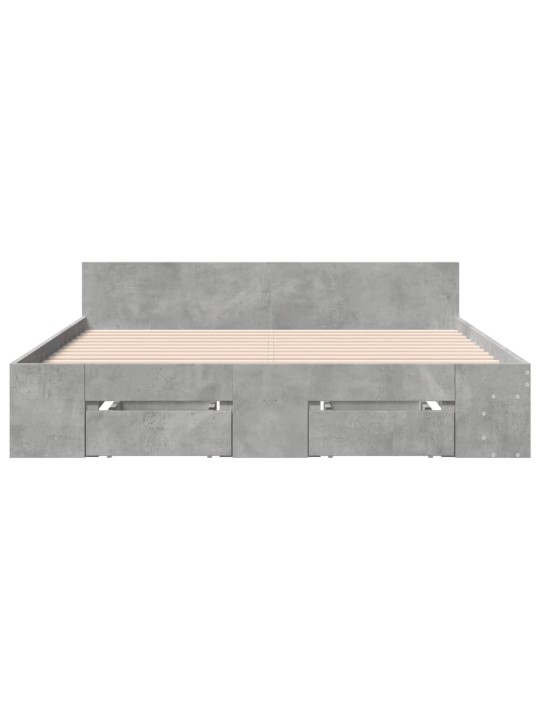 Rám postele se zásuvkami betonově šedý 160 x 200 cm kompozit