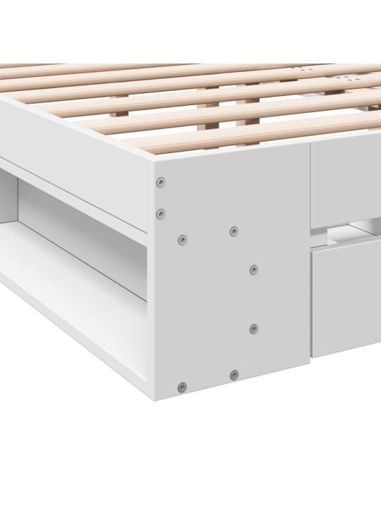 Rám postele se zásuvkami bílý 150 x 200 cm kompozitní dřevo