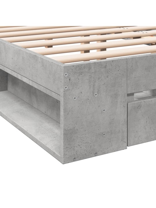 Rám postele se zásuvkami betonově šedý 140 x 200 cm kompozit
