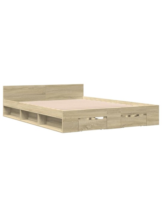 Rám postele se zásuvkami dub sonoma 120x200 cm kompozitní dřevo