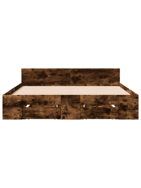 Rám postele se zásuvkami kouřový dub 120 x 200 cm kompozit