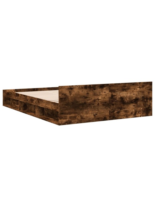 Rám postele se zásuvkami kouřový dub 120 x 200 cm kompozit