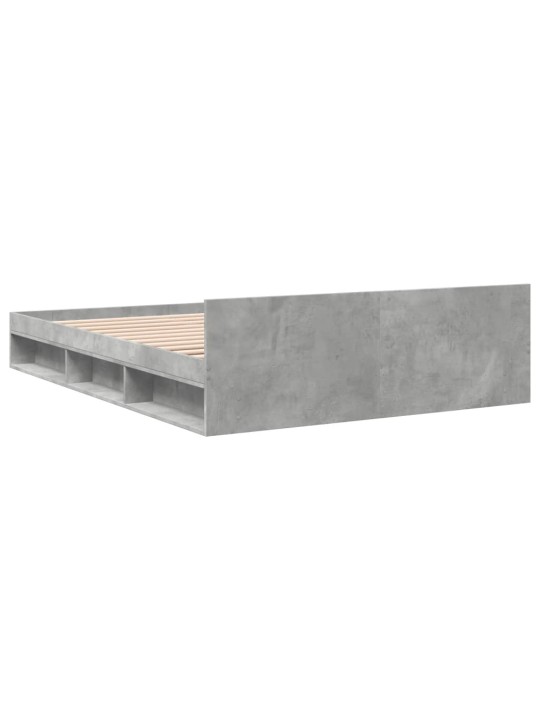 Rám postele se zásuvkami betonově šedý 135 x 190 cm kompozit
