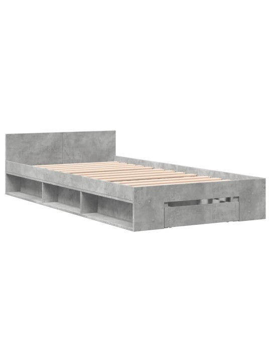 Rám postele se zásuvkou betonově šedý 90x190cm kompozitní dřevo