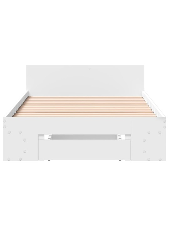 Rám postele se zásuvkou bílý 100 x 200 cm kompozitní dřevo
