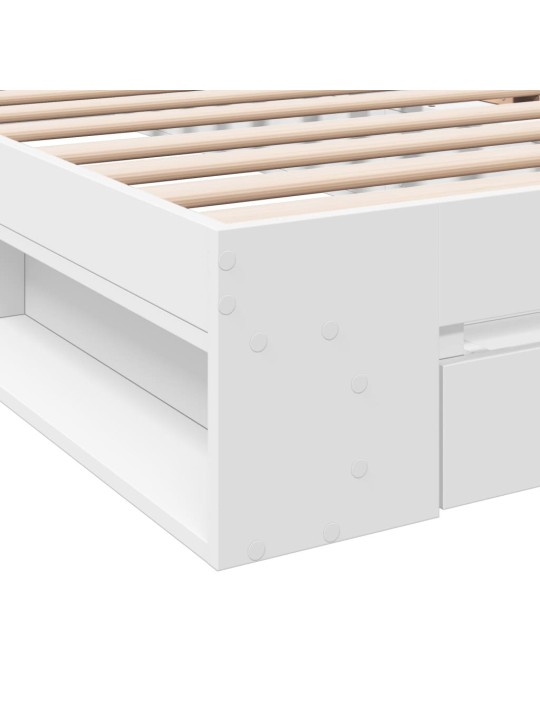 Rám postele se zásuvkou bílý 100 x 200 cm kompozitní dřevo
